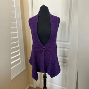 Alberto Makali | Sleeveless Cardigan Vest Purple - Size S